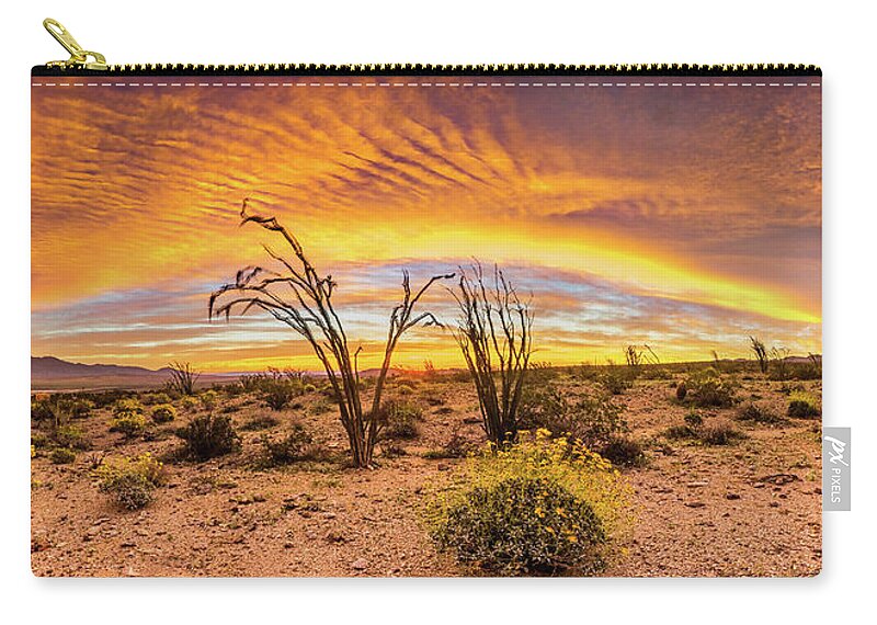Anza-borrego Desert Zip Pouch featuring the photograph Somewhere Over by Peter Tellone
