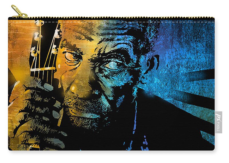 Blues Zip Pouch featuring the painting Son Thomas by Paul Sachtleben