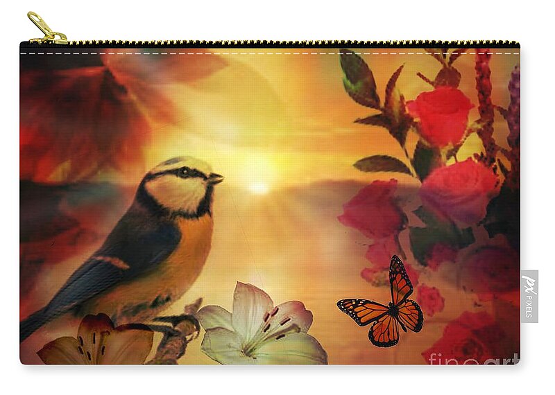 Song At Sunset Zip Pouch featuring the digital art Song at Sunset by Maria Urso
