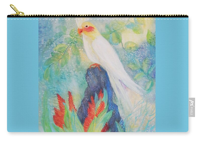 Top Artist Zip Pouch featuring the painting Song In Paradise by Sharon Nelson-Bianco