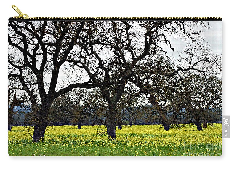 Sonoma County Zip Pouch featuring the photograph Sonoma County Mustard Field by Eileen Gayle