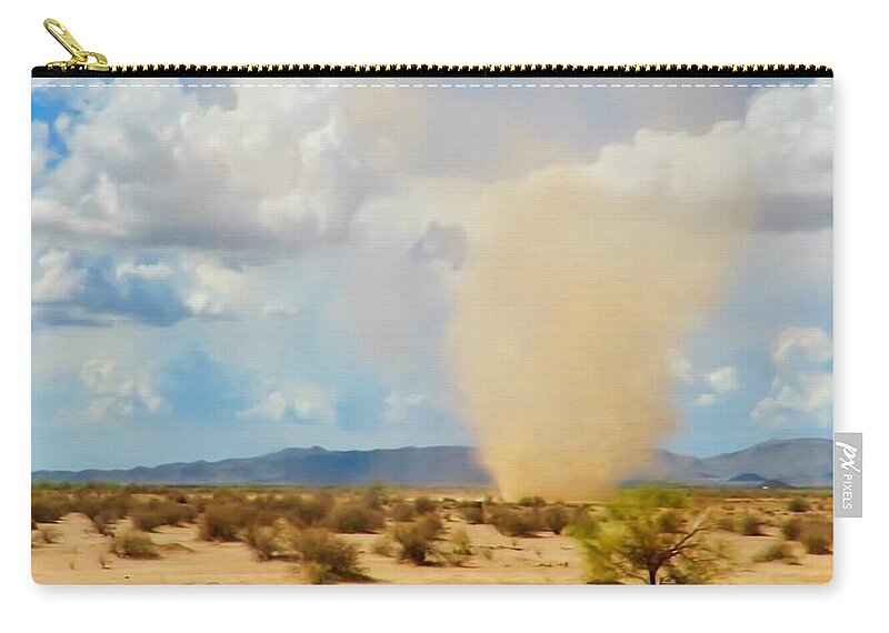 Arizona Carry-all Pouch featuring the photograph Sonoran Desert Dust Devil by Judy Kennedy