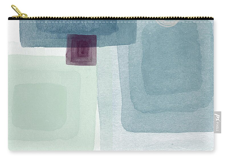 Balance Zip Pouch featuring the mixed media Soothing Balance- Art by Linda Woods by Linda Woods