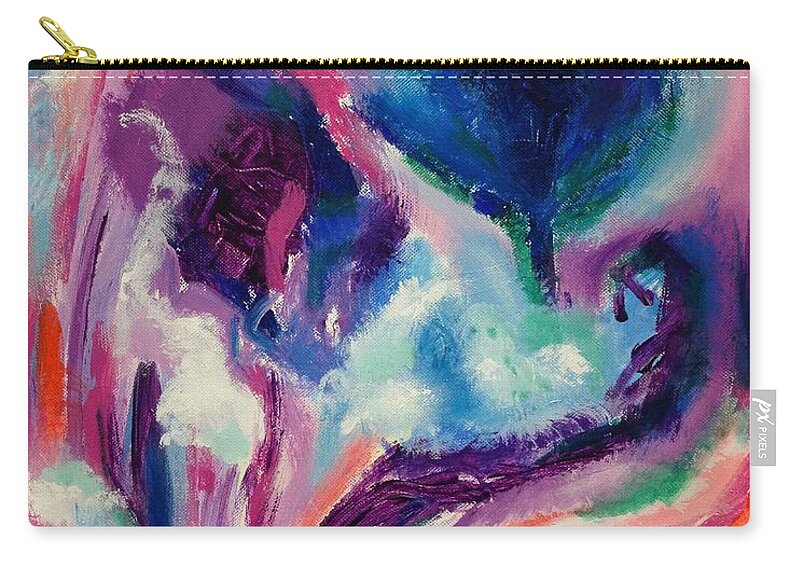 Soft Zip Pouch featuring the painting Soothing Garden by Diane Pape