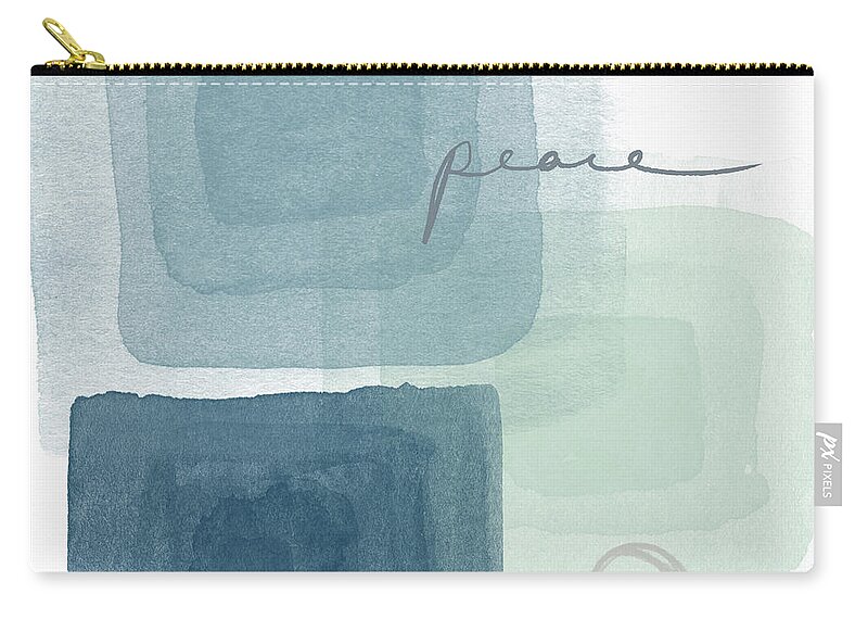 Peace Zip Pouch featuring the mixed media Soothing Peace- Art by Linda Woods by Linda Woods