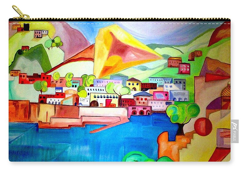 Abstract Zip Pouch featuring the painting Sorrento by Patricia Arroyo