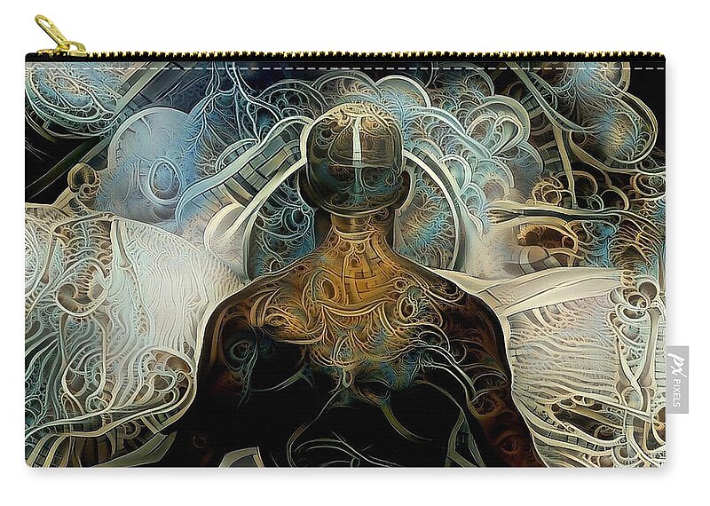 Ornament Zip Pouch featuring the digital art Soul journey by Bruce Rolff