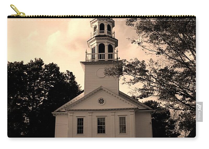 Church Carry-all Pouch featuring the photograph South Britain Congregational Church by Dani McEvoy