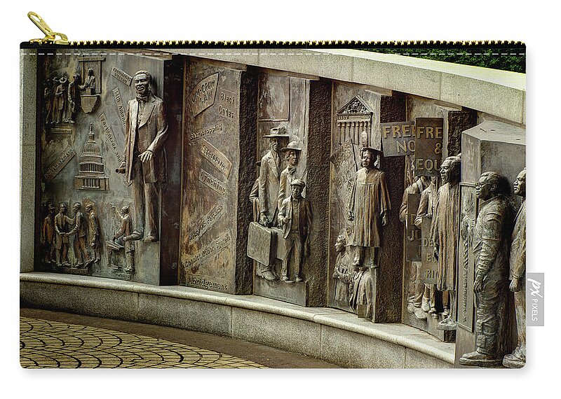 Monument Zip Pouch featuring the photograph South Carolina African-American History Momument by Mike Eingle