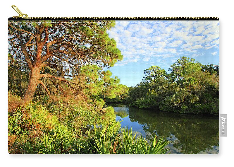 Usa Zip Pouch featuring the photograph South Creek near Nokomis, Southwest Florida, United States by Gary Corbett