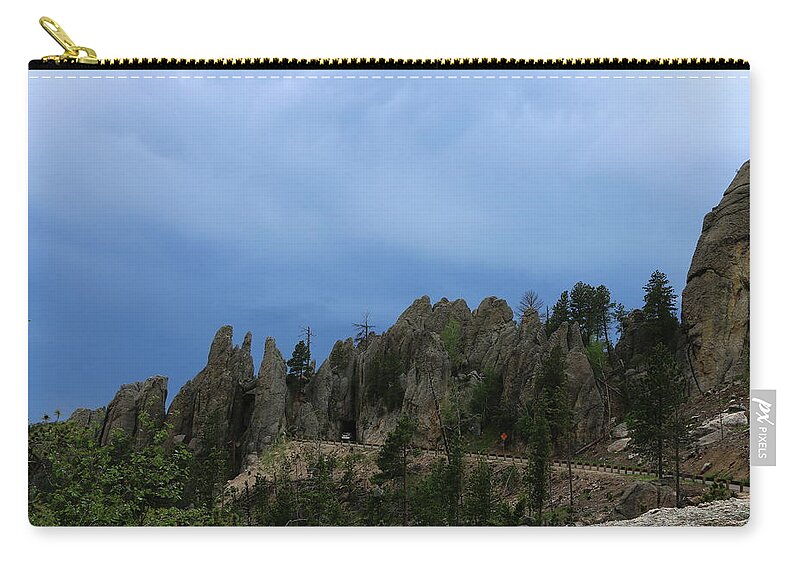 South Dakota Needles Zip Pouch featuring the photograph South Dakota Highway 87 - Needles Highway by Christiane Schulze Art And Photography
