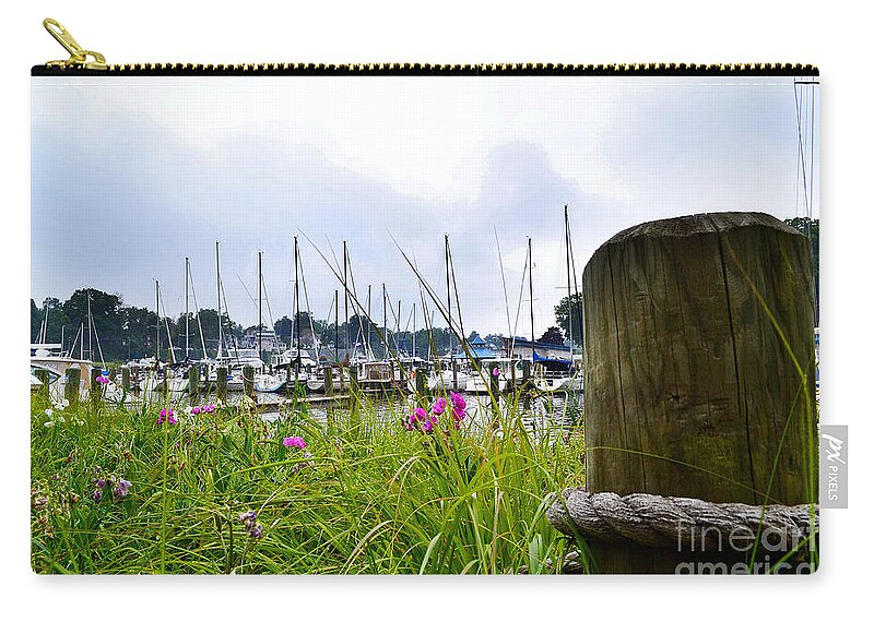 Sailboats Zip Pouch featuring the photograph South Haven Marina by Amy Lucid