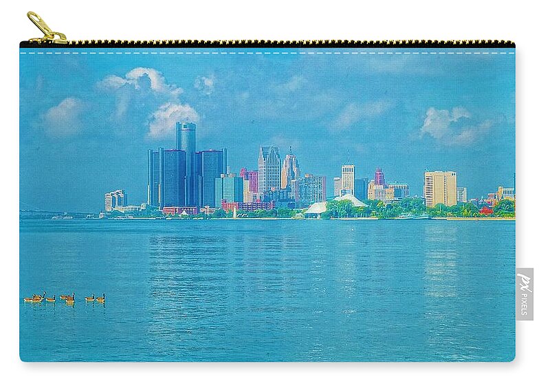 Detroit Zip Pouch featuring the photograph Southern Border Crossers by Daniel Thompson