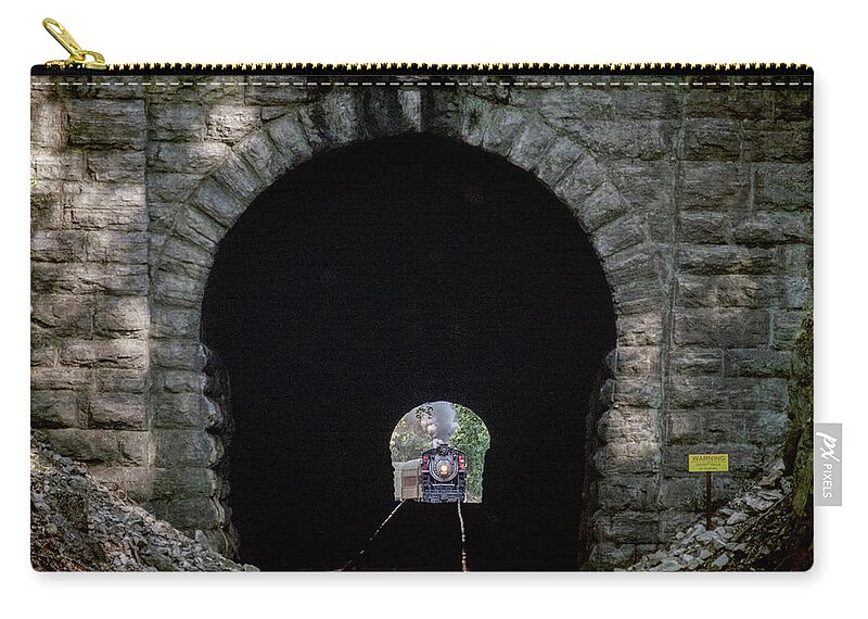 Landscape Zip Pouch featuring the photograph Southern Railway steam locomotive 630 at Missionary Ridge Tunnel by Jim Pearson