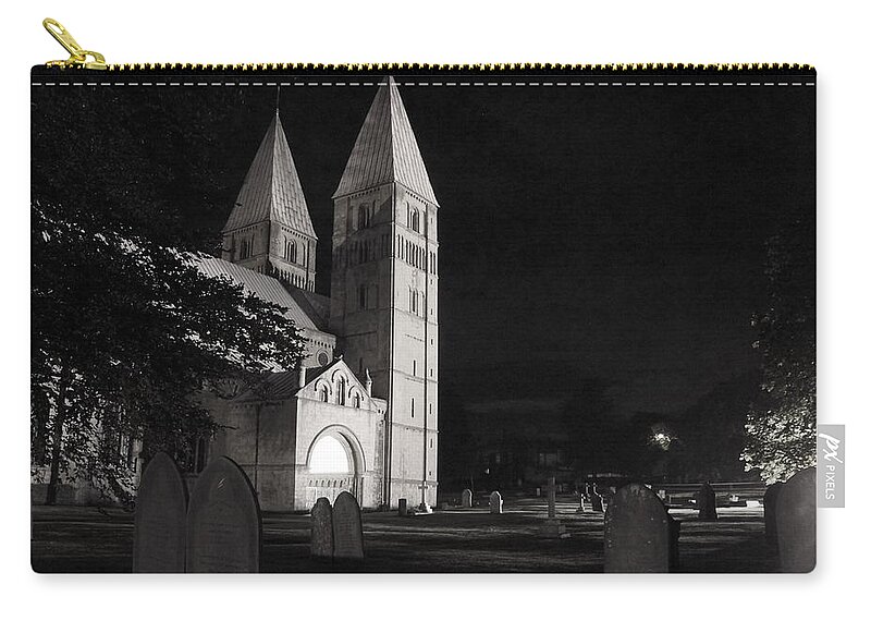 Minster Zip Pouch featuring the photograph Southwell Minster. Night. by Elena Perelman