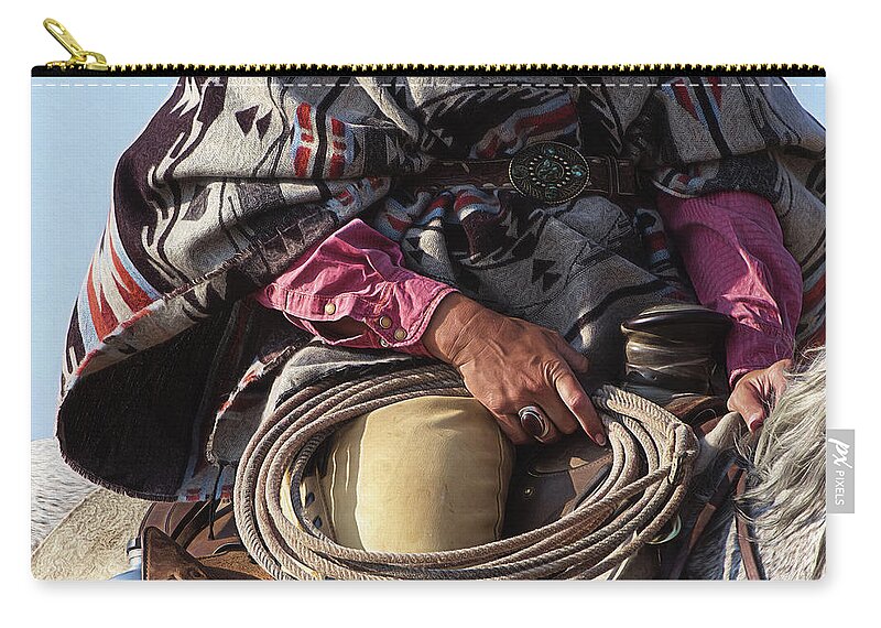 Cowgirl Zip Pouch featuring the photograph Southwest Reata 2 by Pamela Steege