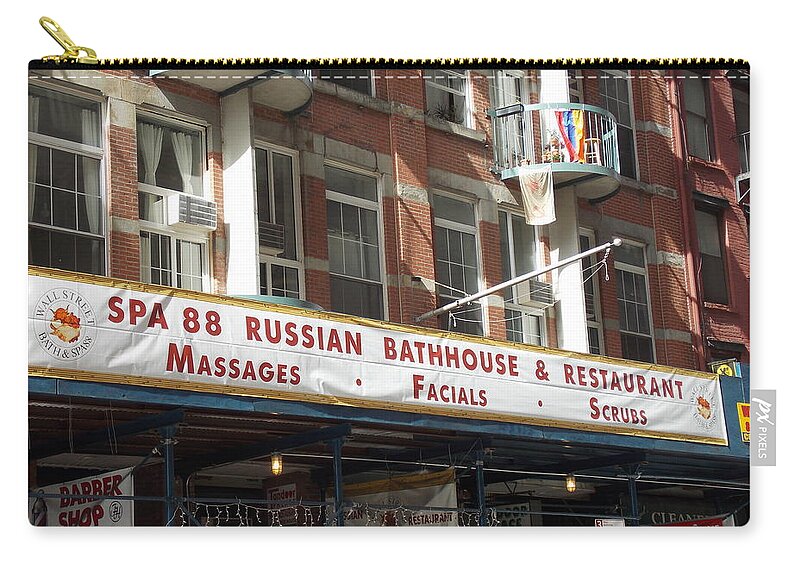 Russian Zip Pouch featuring the photograph Spa 88 Russian Bathhouse and Restaurant by Nina Kindred
