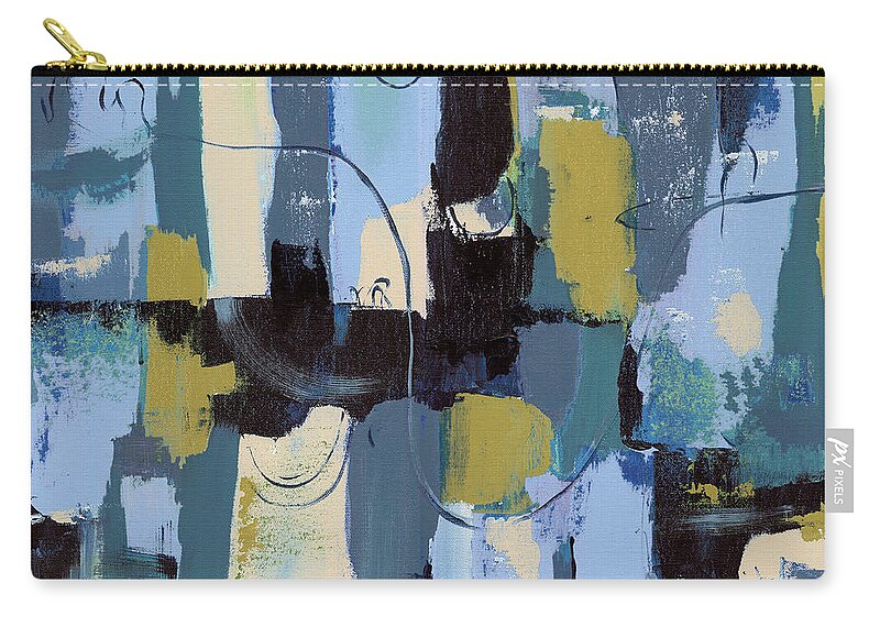 Abstract Zip Pouch featuring the painting Spa Abstract 2 by Debbie DeWitt