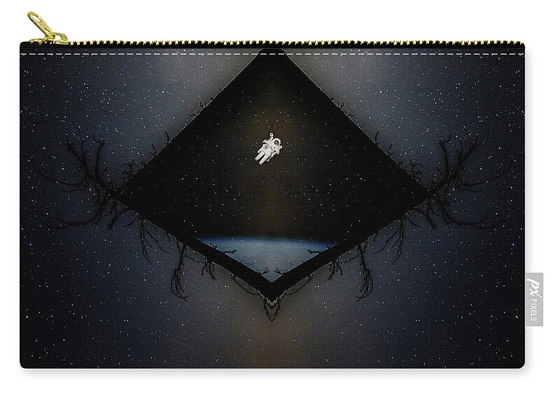 Pioneer Zip Pouch featuring the digital art Space Mirror by Pelo Blanco Photo