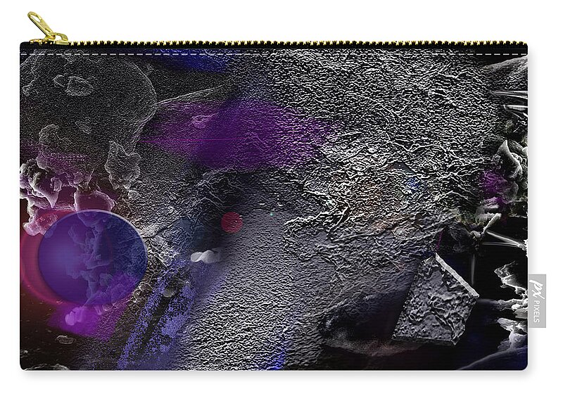 Nano Photography Zip Pouch featuring the mixed media Space Travel 2 by Janis Kirstein