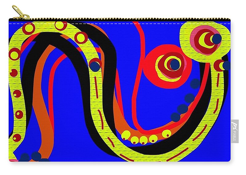 Abstract Zip Pouch featuring the digital art Space Was her Place in Memoriam to Sally Ride by Susan Fielder
