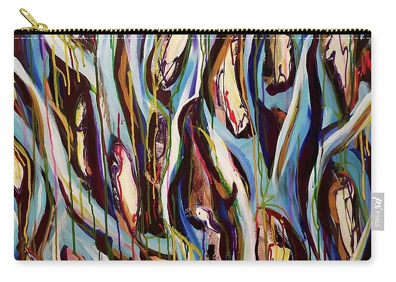 Abstract Zip Pouch featuring the painting Spaces by Catherine Gruetzke-Blais