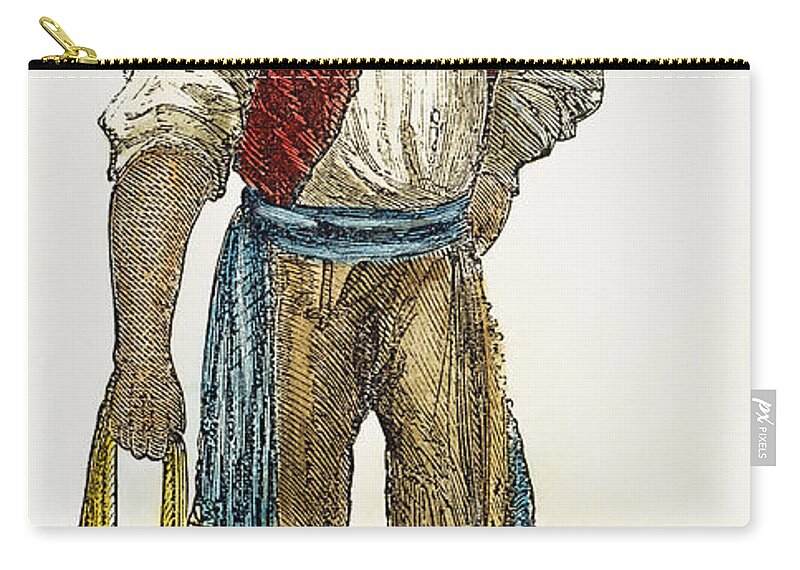 1852 Zip Pouch featuring the photograph Spanish Settler, 1852 by Granger