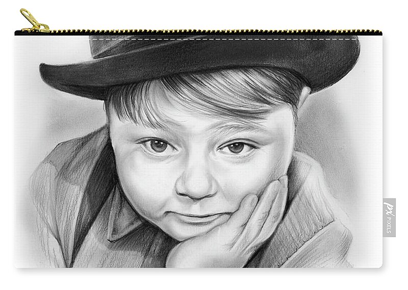 Spanky Zip Pouch featuring the drawing Spanky by Greg Joens