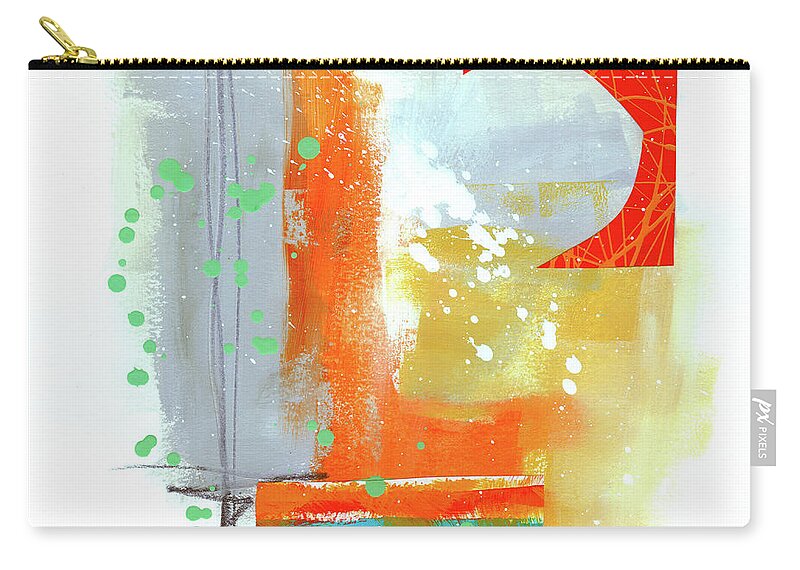 Jane Davies Zip Pouch featuring the painting Spare Parts#4 by Jane Davies