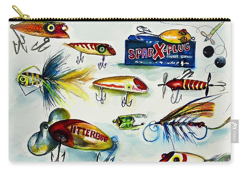 SPARK- Plug Fishing Lures Zip Pouch by Johnnie Stanfield - Pixels
