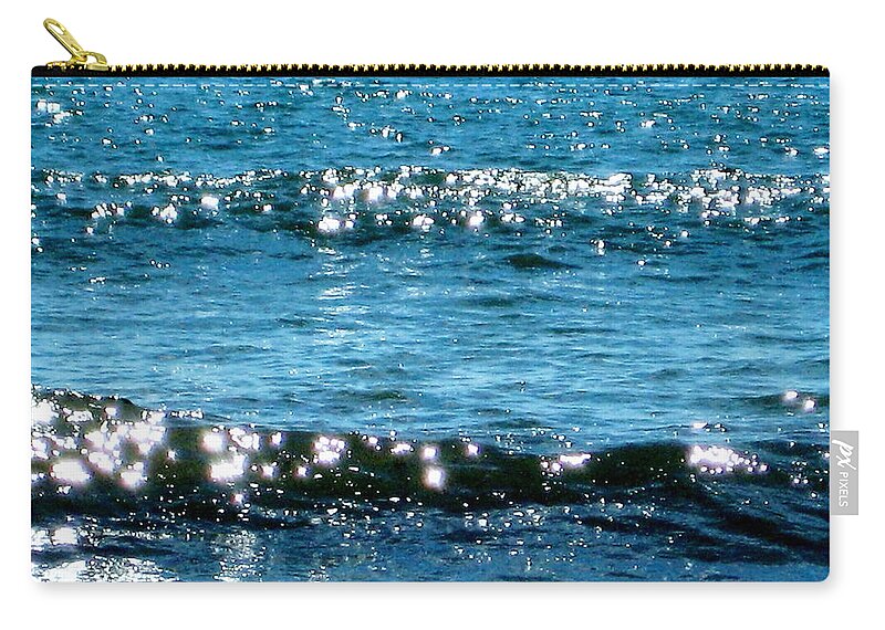 Water Zip Pouch featuring the photograph Sparkle Waves by Cindy Greenstein