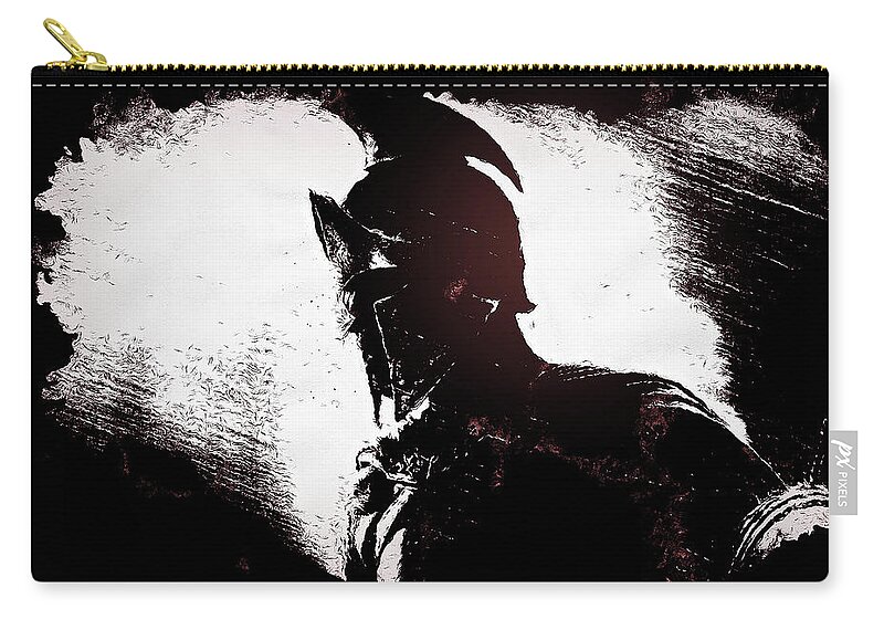 Spartan Warrior Carry-all Pouch featuring the painting Spartan Hoplite - 18 by AM FineArtPrints