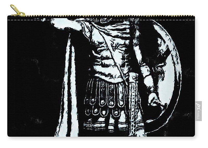 Spartan Warrior Zip Pouch featuring the painting Spartan Hoplite - 19 by AM FineArtPrints