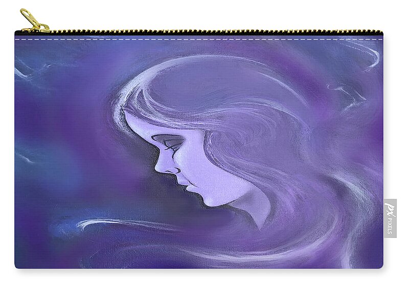 Lavender Zip Pouch featuring the digital art Spectrum of Emotion Sadness Discust by Kevin Middleton