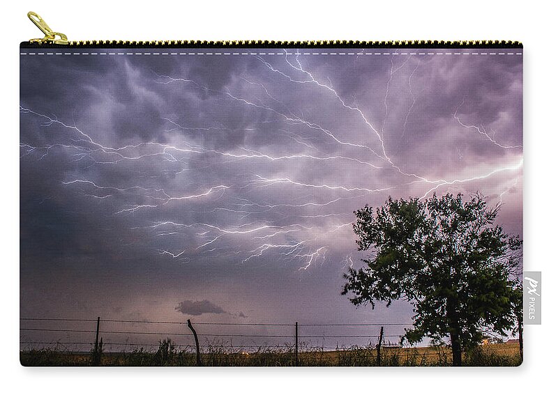 Lightning Zip Pouch featuring the photograph Spider Lightning by Marcus Hustedde