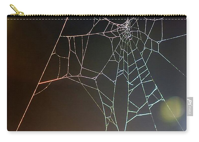 Spider Zip Pouch featuring the photograph Spider Web by Carlos Caetano