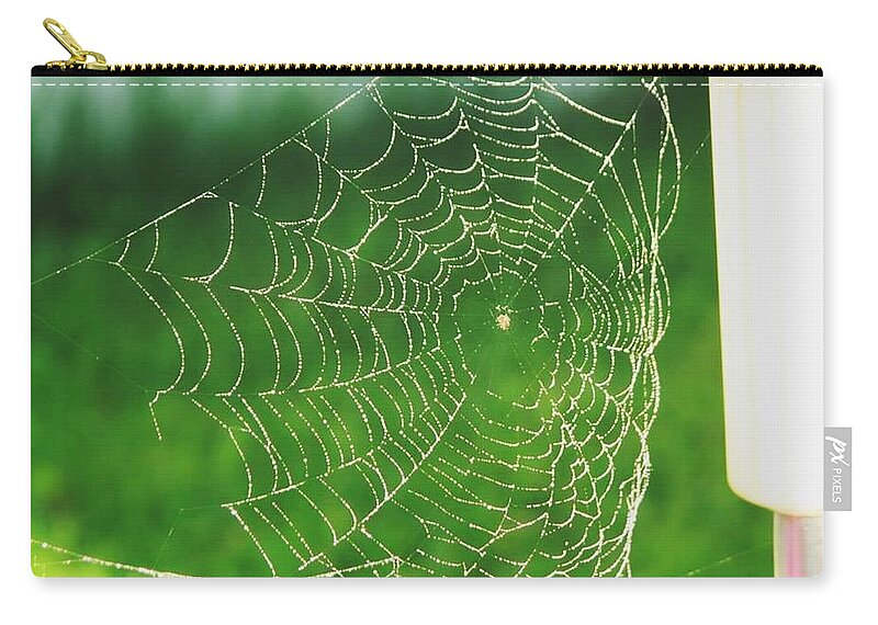 Web Zip Pouch featuring the photograph Spider's Web by Sharon Duguay