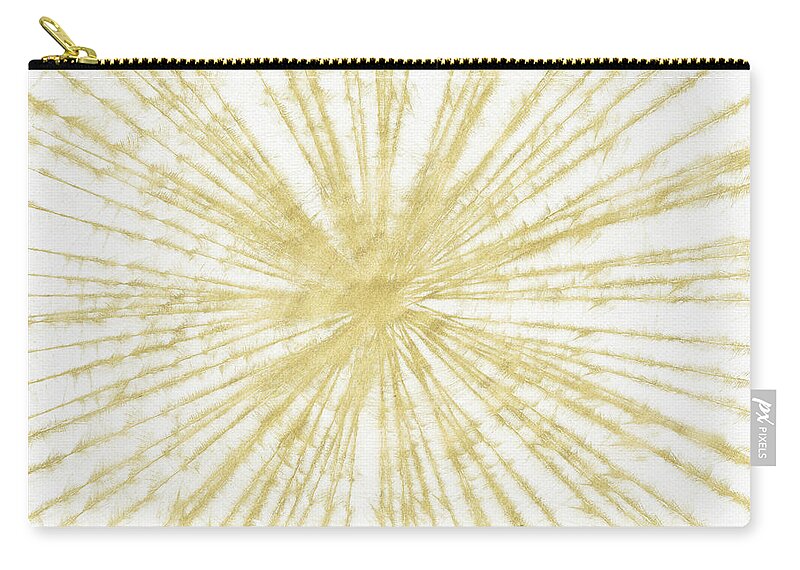 Gold Zip Pouch featuring the painting Spinning Gold- Art by Linda Woods by Linda Woods