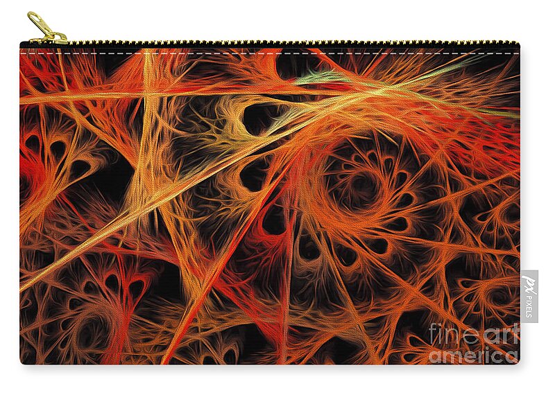 Andee Design Abstract Zip Pouch featuring the digital art Spiral Abstract by Andee Design