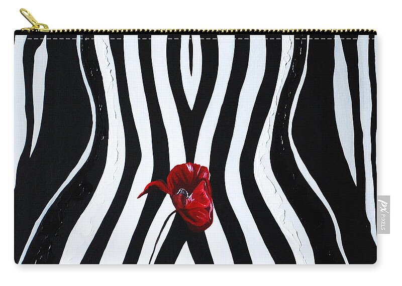 Black And White Zip Pouch featuring the painting Spirit Calling by Sonali Kukreja