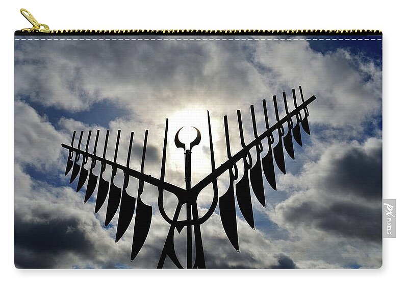 Abstract Zip Pouch featuring the photograph Spirit Catcher Against The Sky by Lyle Crump