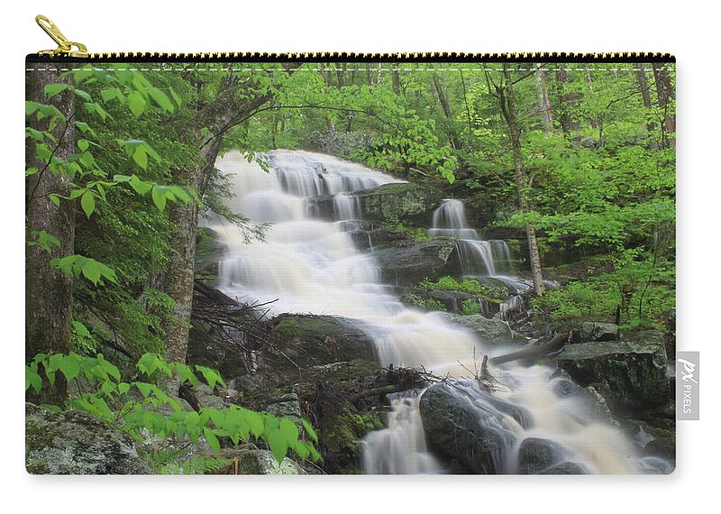 Waterfall Zip Pouch featuring the photograph Spirit Falls Royalston Massachusetts by John Burk