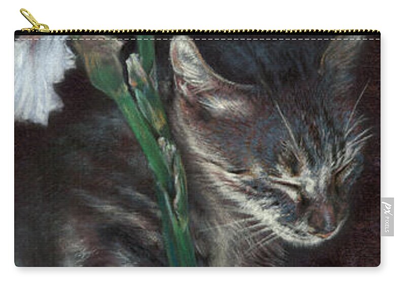 Cat Zip Pouch featuring the painting Spirit by Ragen Mendenhall