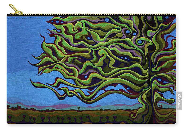 Tree Zip Pouch featuring the painting Spirit Tree Dawning by Amy Ferrari