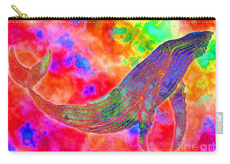 Whale Zip Pouch featuring the drawing Spirit Whale by Nick Gustafson