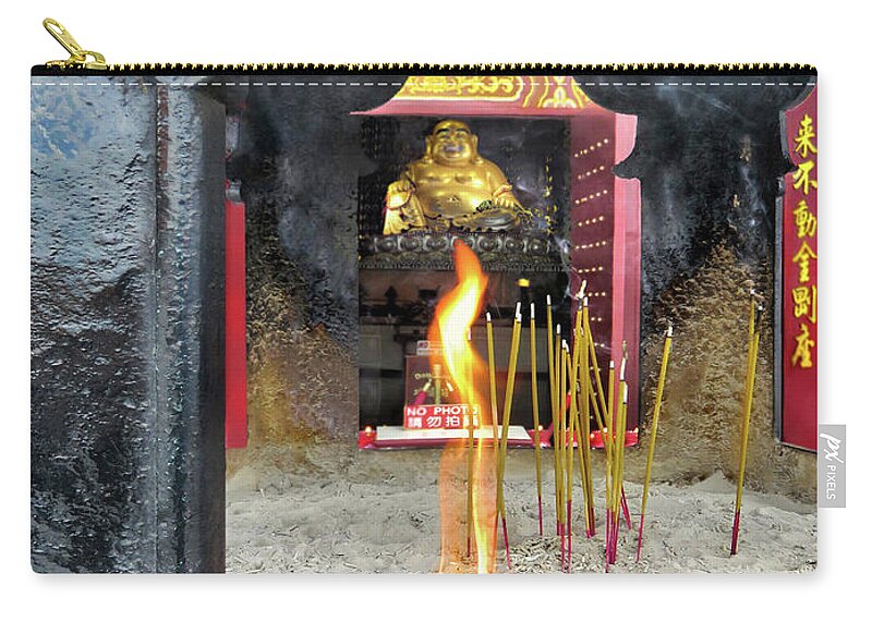 Hsi Lai Temple Zip Pouch featuring the photograph Spiritualistic Buddhism by Jennie Breeze