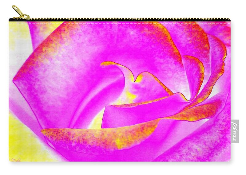 #splendidroseabstract Zip Pouch featuring the mixed media Splendid Rose Abstract by Will Borden