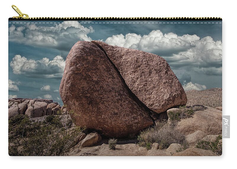 California Zip Pouch featuring the photograph Split Rock in Joshua Tree National Park by Randall Nyhof