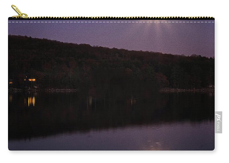 Spofford Lake New Hampshire Carry-all Pouch featuring the photograph Spofford Super Moon by Tom Singleton