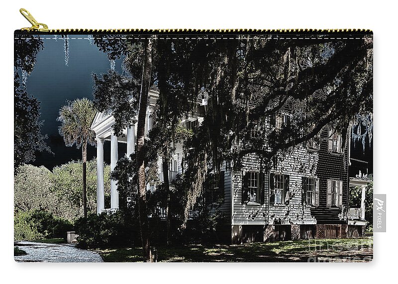 Mcleod Plantation Zip Pouch featuring the photograph Spooky Plantation by Dale Powell